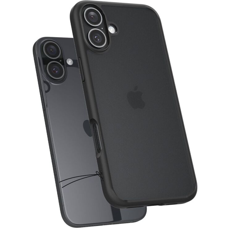 Защитный чехол Spigen (SGP) Ultra Hybrid для Apple iPhone 16 - Frost Black: фото 4 из 13