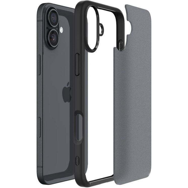 Защитный чехол Spigen (SGP) Ultra Hybrid для Apple iPhone 16 - Frost Black: фото 3 из 13