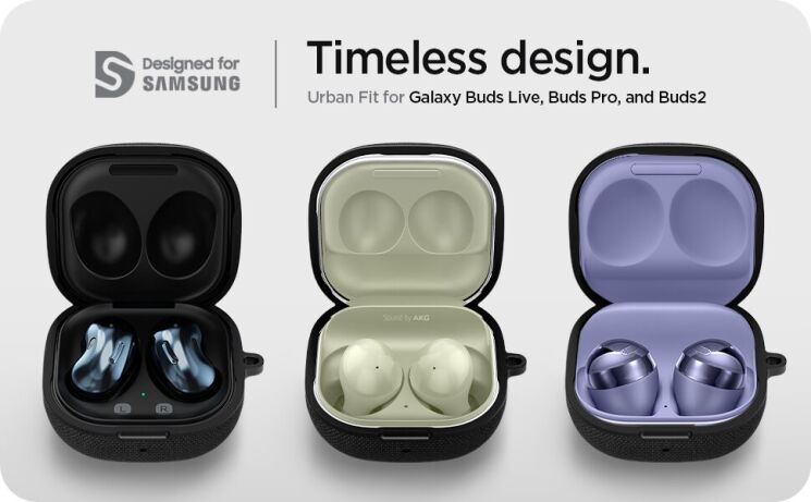 Защитный чехол Spigen (SGP) Urban Fit (FH) для Samsung Galaxy Buds Live / Buds Pro / Buds 2 / Buds 2 Pro / Buds FE - Black: фото 14 из 21