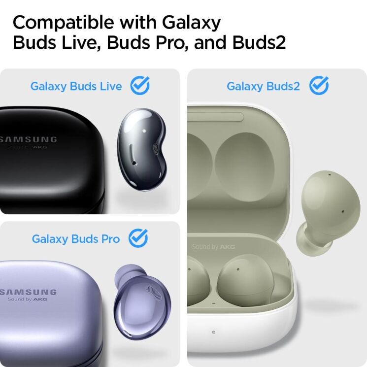 Защитный чехол Spigen (SGP) Urban Fit (FH) для Samsung Galaxy Buds Live / Buds Pro / Buds 2 / Buds 2 Pro / Buds FE - Black: фото 13 из 21