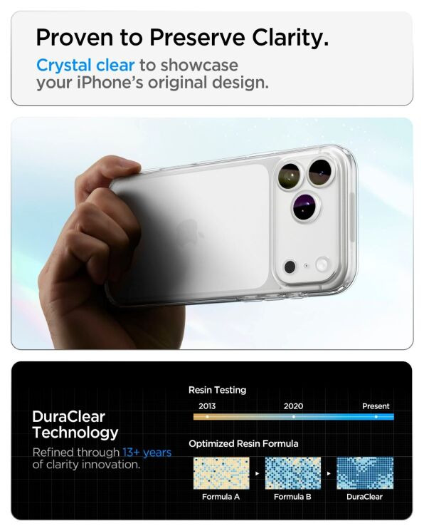 Защитный чехол Spigen Ultra Hybrid для iPhone 18 Pro / 17 Pro (ACS12153) - Crystal Clear: фото 11 из 12