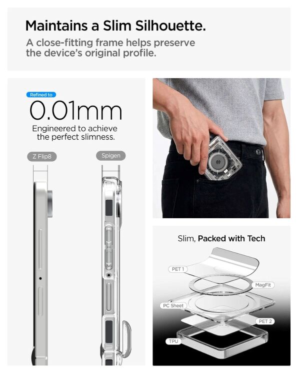 Защитный чехол Spigen Ultra Hybrid Pro Neo One (MagFit) для Samsung Galaxy Flip 8 (ACS11525) - Clear (423569C) Защитный чехол Spigen Ultra Hybrid Pro Neo One (MagFit) для Samsung Galaxy Flip 8 (ACS11525) - Clear: фото 11 из 15