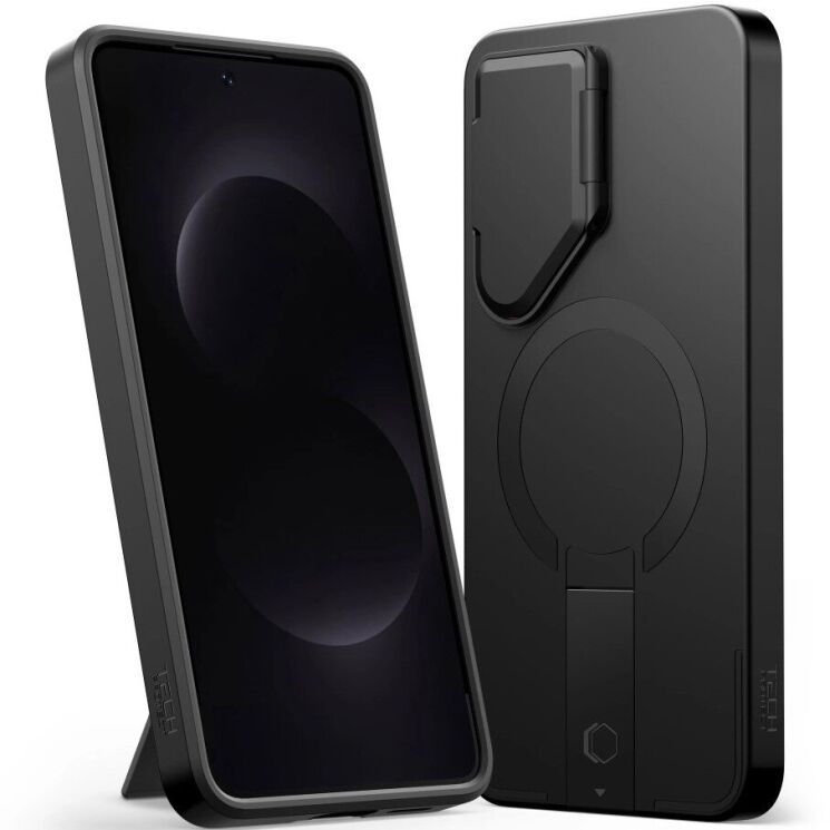 Защитный чехол Tech-Protect Kevlar Aura MagSafe для Samsung Galaxy S26 (S942) - Black / Orange: фото 2 из 8