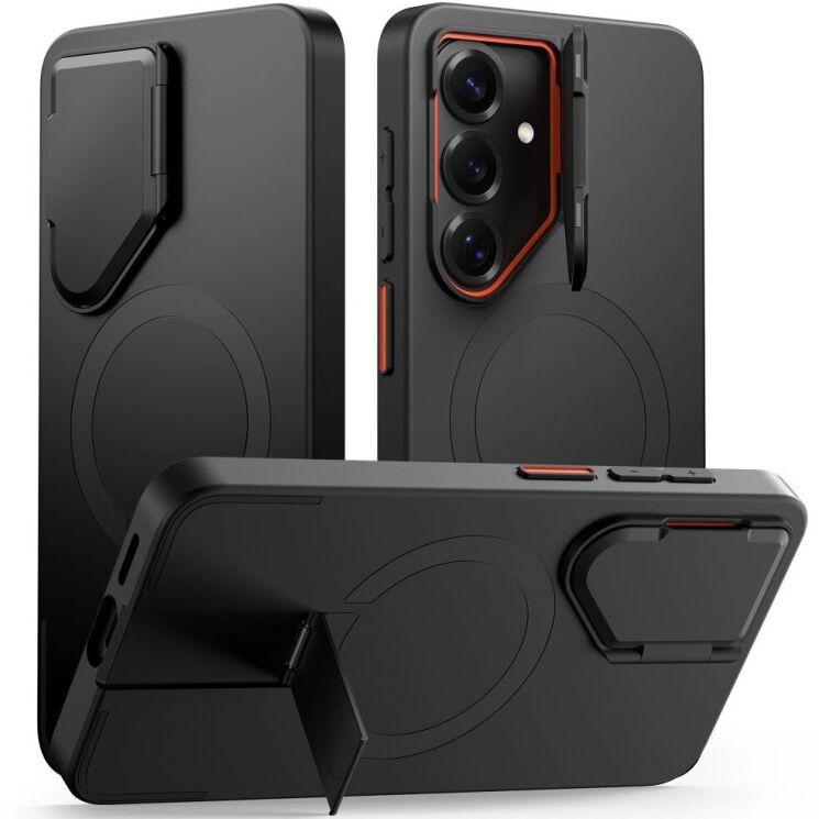 Защитный чехол Tech-Protect Kevlar Aura MagSafe для Samsung Galaxy S26 (S942) - Black / Orange: фото 1 из 8