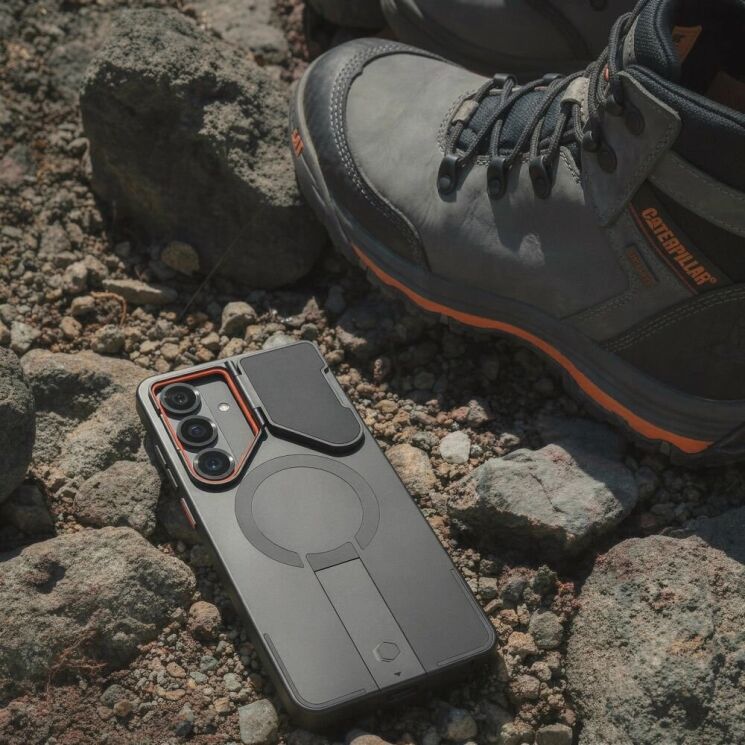 Защитный чехол Tech-Protect Kevlar Aura MagSafe для Samsung Galaxy S26 (S942) - Black / Orange: фото 7 из 8