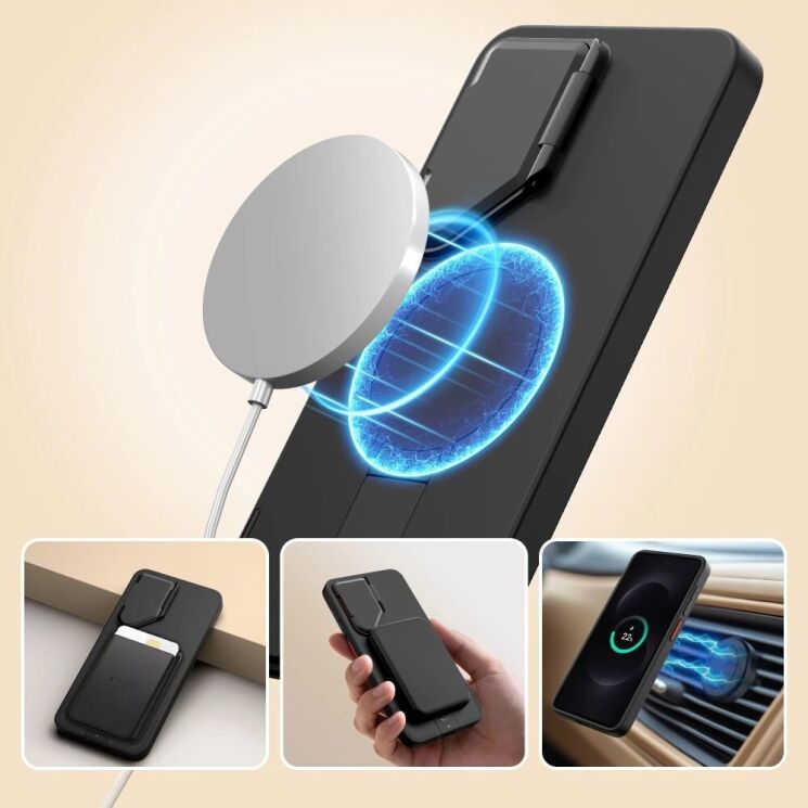 Защитный чехол Tech-Protect Kevlar Aura MagSafe для Samsung Galaxy S26 (S942) - Black / Orange: фото 3 из 8