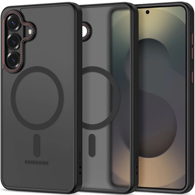 Защитный чехол Tech-Protect MagCam MagSafe для Samsung Galaxy S26 (S942) - Matte Black / Red: фото 1 из 10