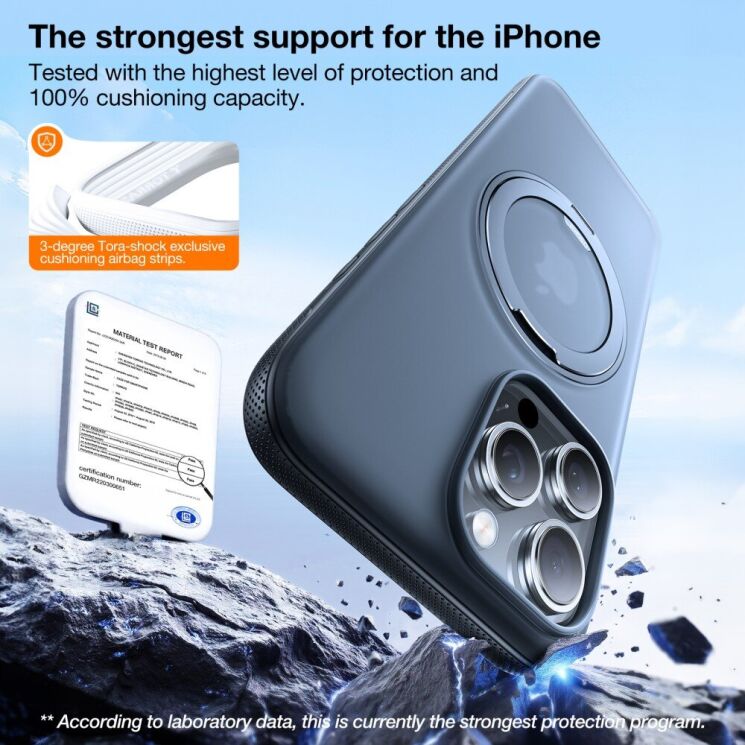 Защитный чехол TORRAS Ostand OFitness для Apple iPhone 16e - Black: фото 3 из 6