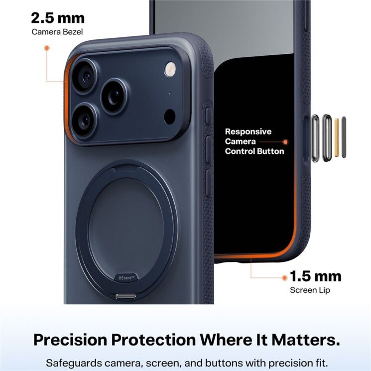Захисний чохол TORRAS Ostand Ofitness для Apple iPhone 17 Pro - Orange: фото 5 з 9
