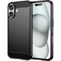 Защитный чехол UniCase Carbon для Apple iPhone 16 - Black: фото 1 из 8