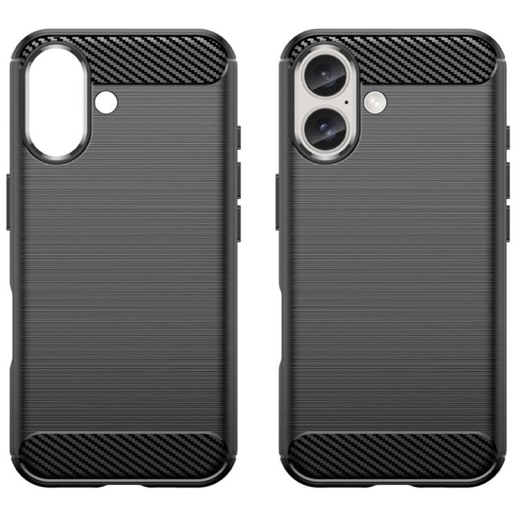 Защитный чехол UniCase Carbon для Apple iPhone 16 - Black: фото 2 из 8