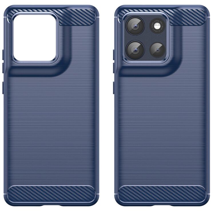 Силиконовый (TPU) чехол UniCase Carbon для Motorola Moto G86 - Blue: фото 2 из 13
