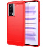 Силиконовый (TPU) чехол UniCase Carbon для Xiaomi Poco F5 Pro / Redmi K60 / Redmi K60 Pro - Red: фото 1 из 14