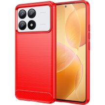 Защитный чехол UniCase Carbon для Xiaomi Poco F6 Pro - Red: фото 1 из 8