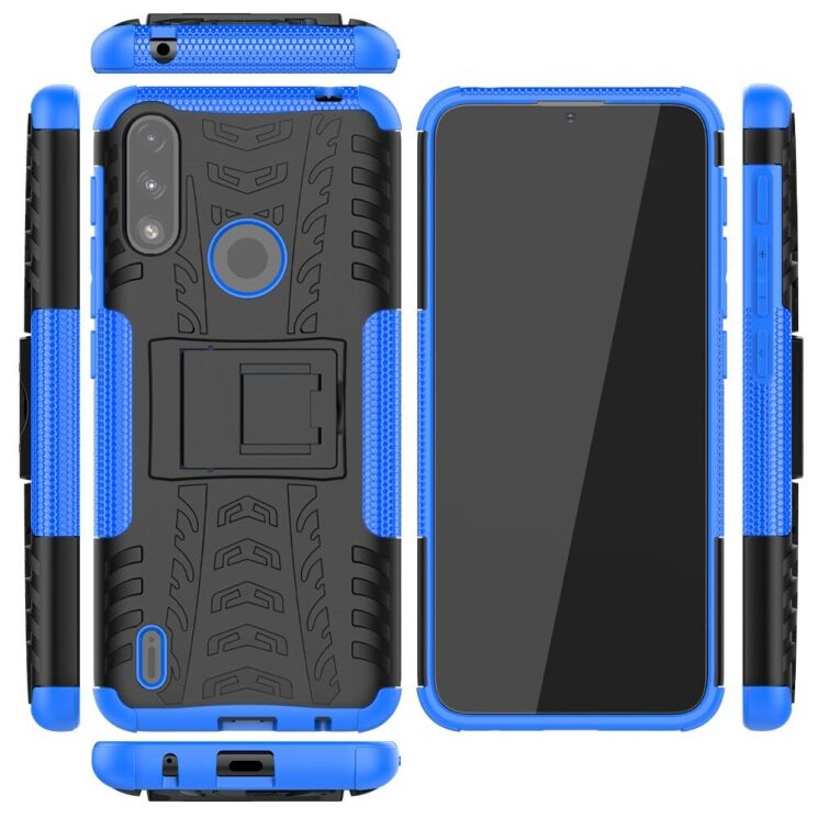 Защитный чехол UniCase Hybrid X для Motorola Moto E7 Power / Moto E7i - Blue: фото 4 из 12