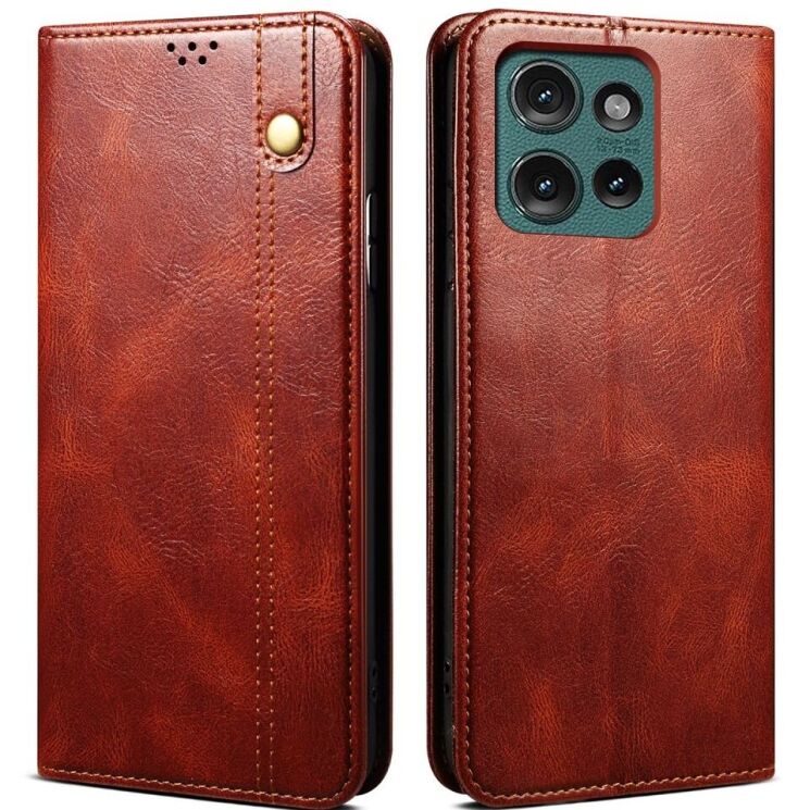 Защитный чехол UniCase Leather Wallet для Motorola Edge 50 - Brown: фото 1 из 6