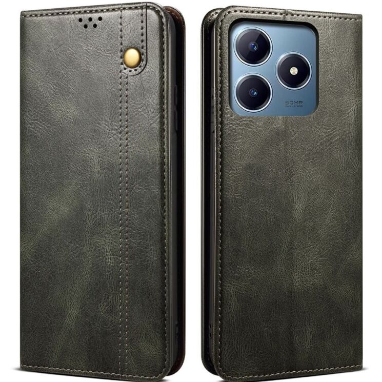 Защитный чехол UniCase Leather Wallet для Realme C63 / C61 / Note 60x - Green: фото 1 из 6