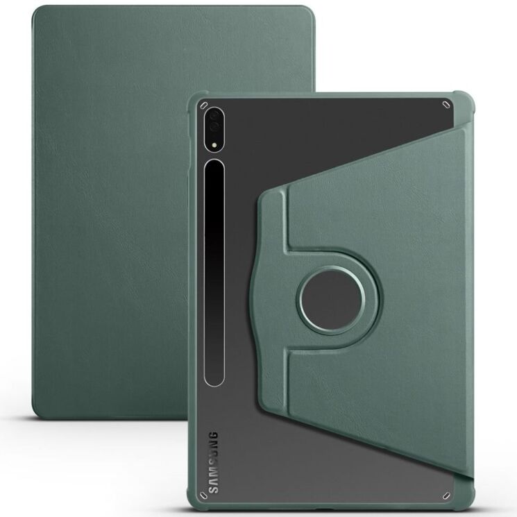 Защитный чехол UniCase Rotary Stand для Samsung Galaxy Tab S10 Plus - Blackish Green: фото 1 из 5