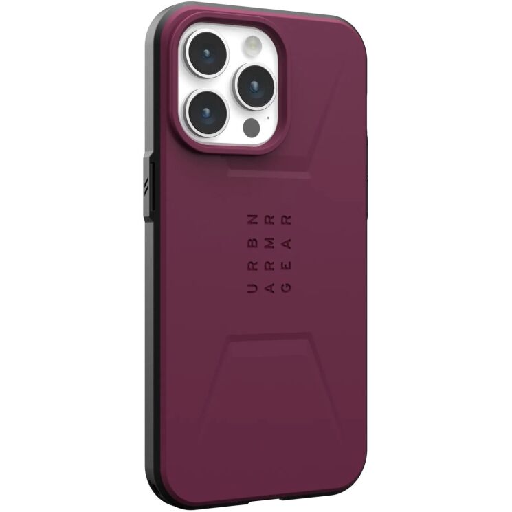 Защитный чехол URBAN ARMOR GEAR (UAG) Civilian MagSafe для Apple iPhone 15 Pro Max - Bordeaux: фото 3 из 10