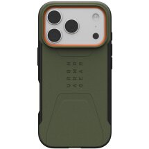 Защитный чехол URBAN ARMOR GEAR (UAG) Civilian MagSafe для iPhone 17 Pro (114545117297) - Olive / Orange: фото 1 из 11
