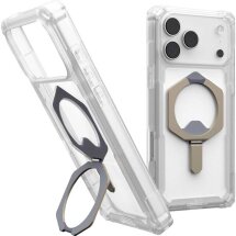 Защитный чехол URBAN ARMOR GEAR Plasma XTE MagSafe для iPhone 17 Pro Max (114528114G36) - Clear / Titanium: фото 1 из 13