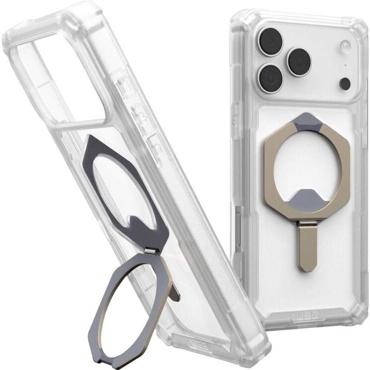 Защитный чехол URBAN ARMOR GEAR Plasma XTE MagSafe для iPhone 17 Pro Max (114528114G36) - Clear / Titanium: фото 1 из 13