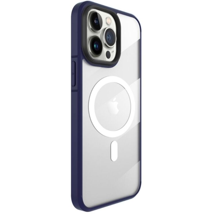 Защитный чехол X-LEVEL Crystal Clear MagSafe для Apple iPhone 15 Pro - Dark Blue: фото 1 из 6