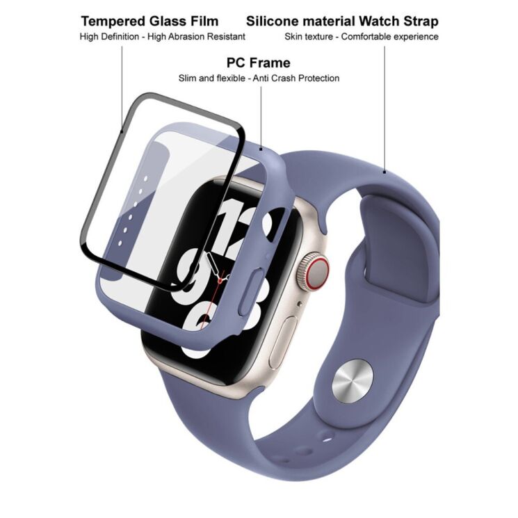 Захисний комплект IMAK Watch Strap + Case для Apple Watch 44 mm - Dark Green: фото 8 з 14