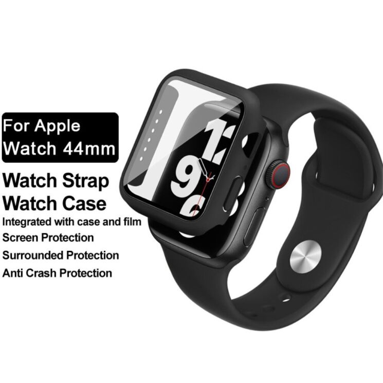 Захисний комплект IMAK Watch Strap + Case для Apple Watch 44 mm - Dark Green: фото 6 з 14