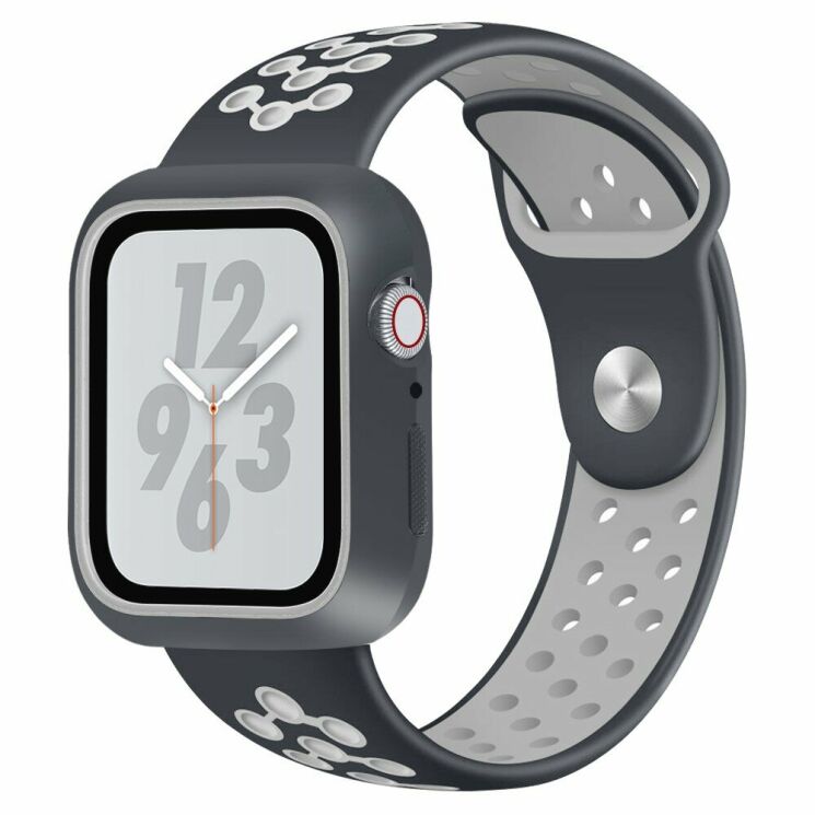 Ремешок Deexe Dot Color для Apple Watch 42 (Series 10) / 41 / 40 / SE 40 / 38 - Black / Grey: фото 1 из 6