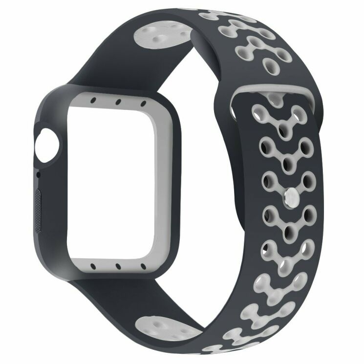 Ремешок Deexe Dot Color для Apple Watch 42 (Series 10) / 41 / 40 / SE 40 / 38 - Black / Grey: фото 4 из 6