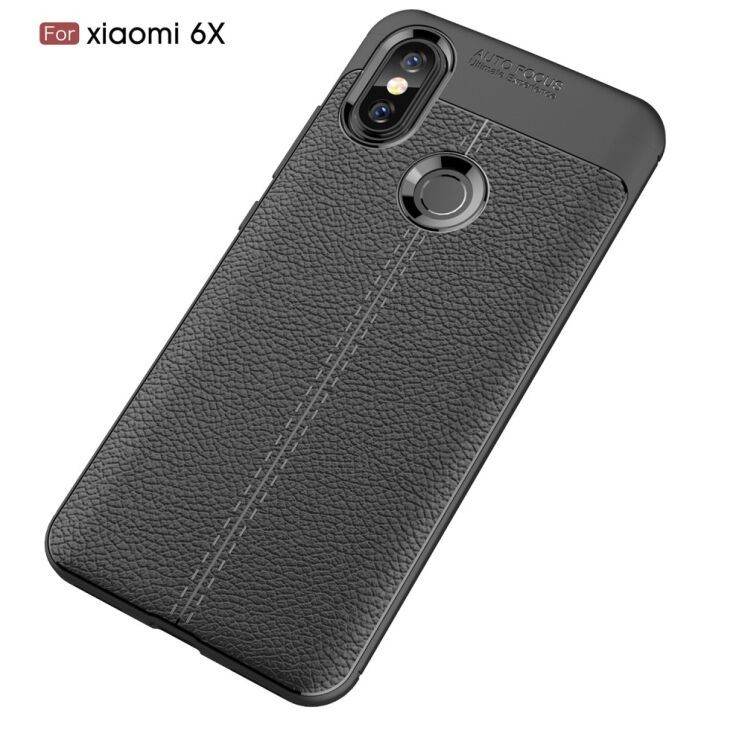 Силиконовый (TPU) чехол Deexe Leather Cover для Xiaomi Mi 6X / Mi A2 - Black: фото 2 из 12