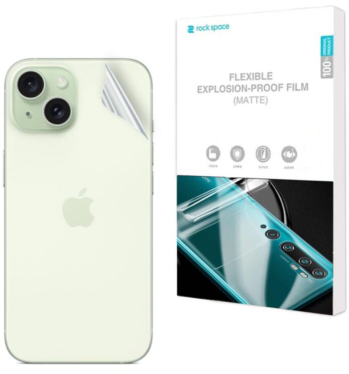 Антиблікова плівка на задню панель RockSpace Explosion-Proof Matte для Apple iPhone 15: фото 1 з 9