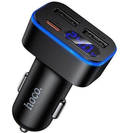 Автомобильное зарядное устройство Hoco Z63A 42W (2USB + Type-C) - Black: фото 3 из 5