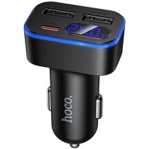 Автомобильное зарядное устройство Hoco Z63A 42W (2USB + Type-C) - Black: фото 1 из 5