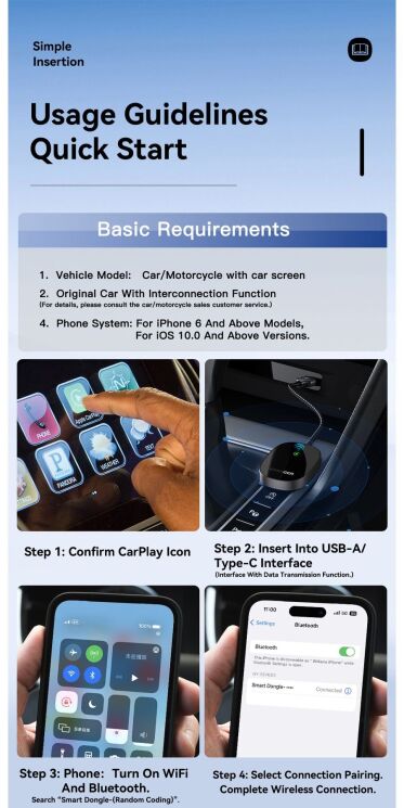 Бездротовий автомобільний адаптер ESSAGER Zhailian (Wireless Apple CarPlay) ECP-ZL0G-Z - Metal Gray: фото 12 з 14
