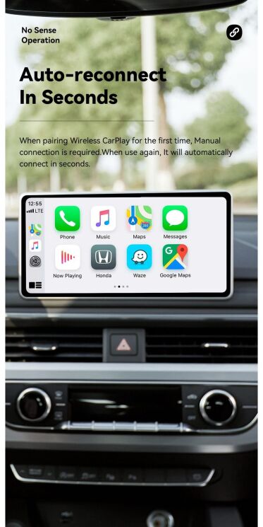 Бездротовий автомобільний адаптер ESSAGER Zhailian (Wireless Apple CarPlay) ECP-ZL0G-Z - Metal Gray: фото 13 з 14