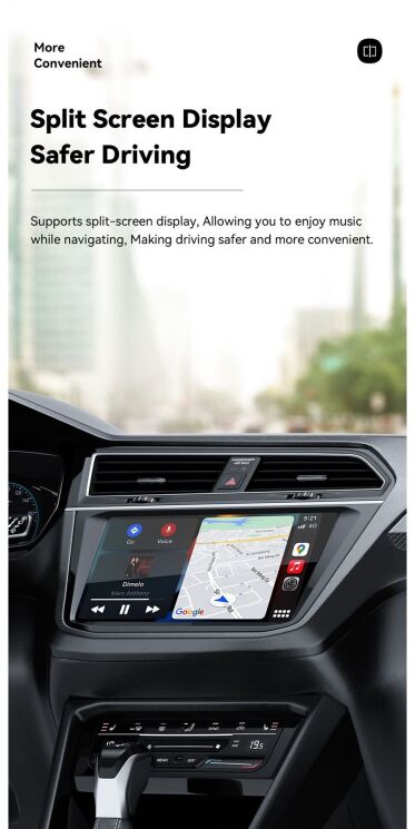Бездротовий автомобільний адаптер ESSAGER Zhailian (Wireless Apple CarPlay) ECP-ZL0G-Z - Metal Gray: фото 9 з 14