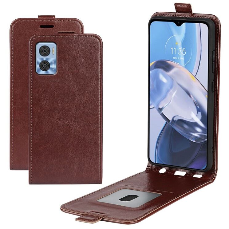 Чохол Deexe Flip Case для Motorola Moto E22 - Brown: фото 5 з 7