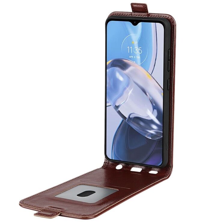 Чохол Deexe Flip Case для Motorola Moto E22 - Brown: фото 2 з 7