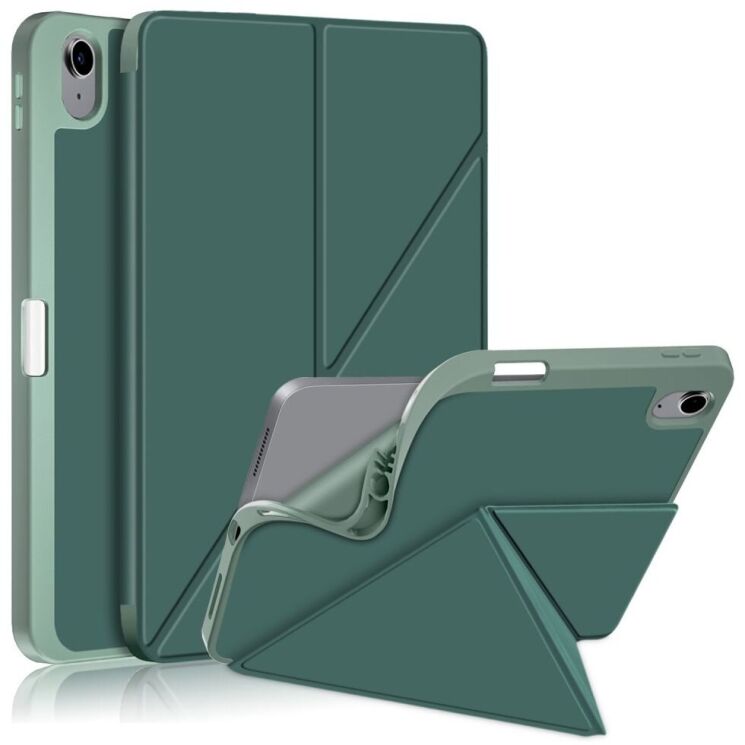 Чохол Deexe Origami Case для Apple iPad 10.9 (2022) / iPad 11 (2025) - Blackish Green: фото 1 з 8