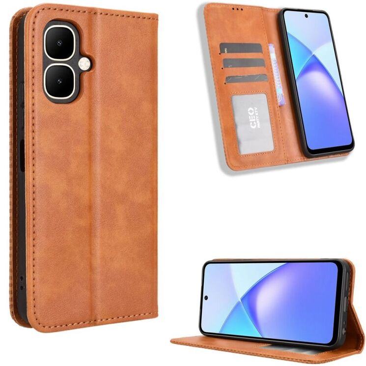 Чохол Deexe Retro Style для Infinix Smart 10 - Brown: фото 2 з 16