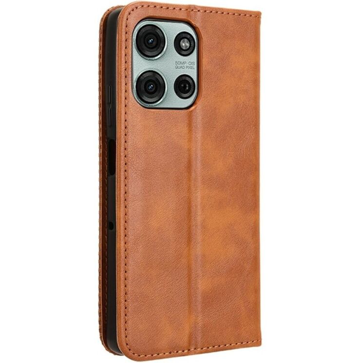 Чехол Deexe Retro Style для Motorola Moto G75 - Brown: фото 6 из 8