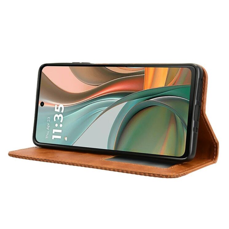 Чехол Deexe Retro Style для Motorola Moto G75 - Brown: фото 3 из 8