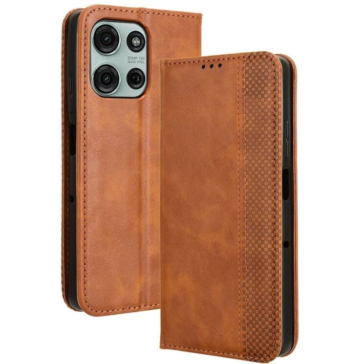 Чехол Deexe Retro Style для Motorola Moto G75 - Brown: фото 1 из 8