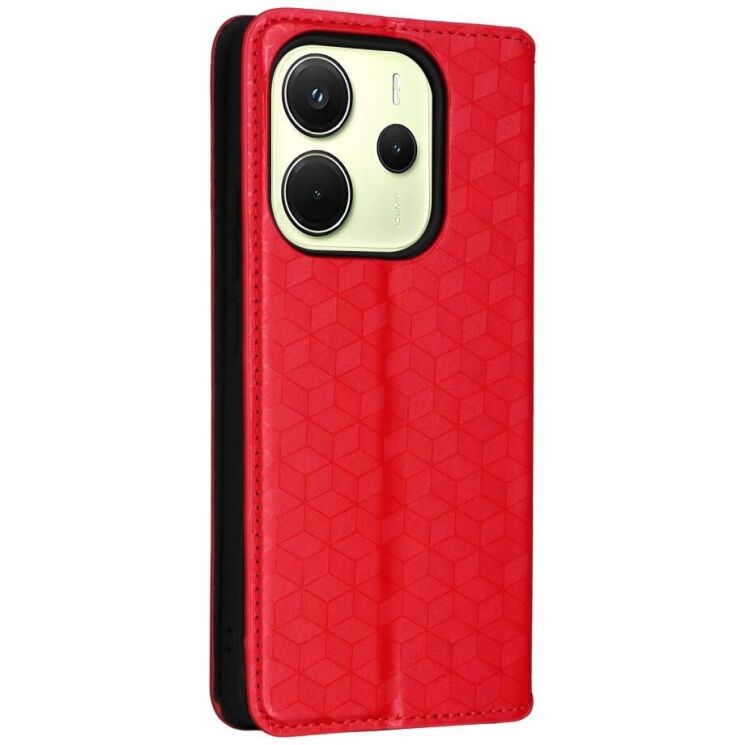 Чехол Deexe Rhombus Book для Xiaomi Redmi Note 14 4G - Red: фото 6 из 6