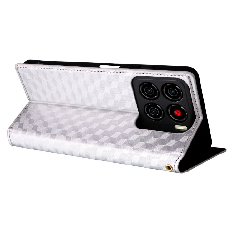 Чехол Deexe Rhombus Book для ZTE Blade A56 - Silver: фото 5 из 10