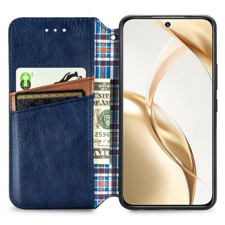Чохол Deexe Rhombus Wallet для Honor 200 - Blue: фото 2 з 9