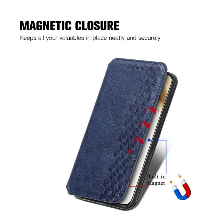 Чехол Deexe Rhombus Wallet для Honor 200 - Black: фото 7 из 9
