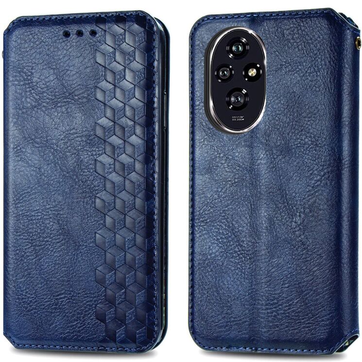 Чохол Deexe Rhombus Wallet для Honor 200 - Blue: фото 1 з 9